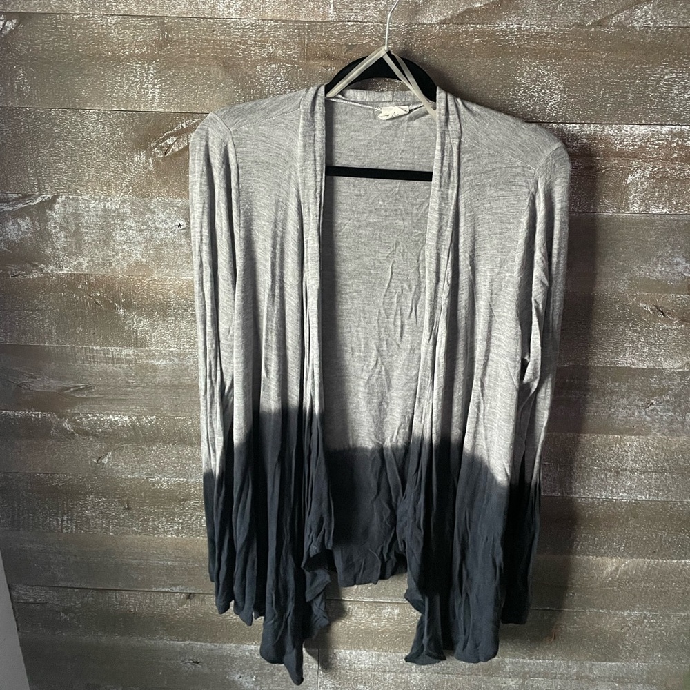 Gray Ombre Open Front Cardigan
